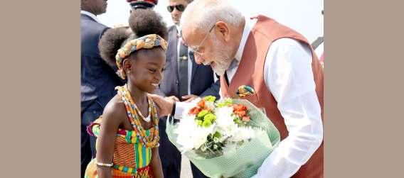 Modi visits Ghana en route to BRICS summit