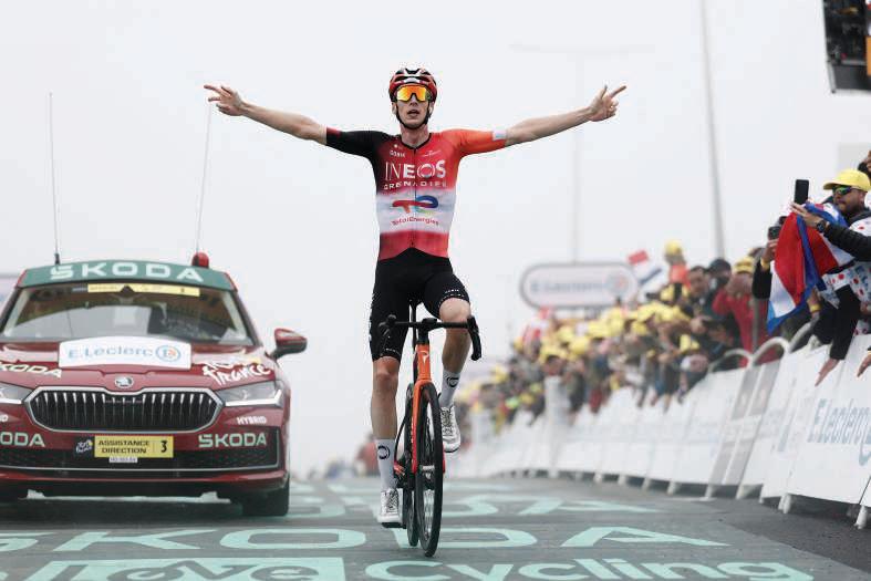 Arensman wins 14th stage, Pogacar retains overall Tour de France lead