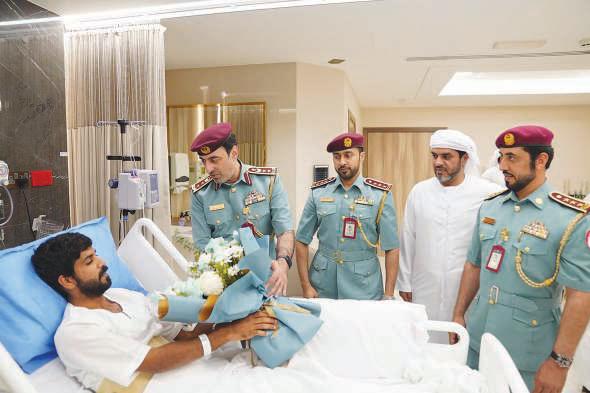 RAK Police visit patrol driver after traffic accident