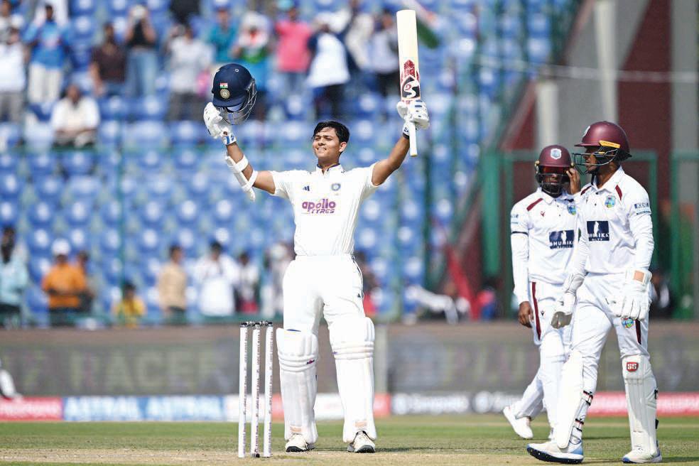 Jaiswal nears double hundred as India reach 318-2 against WI