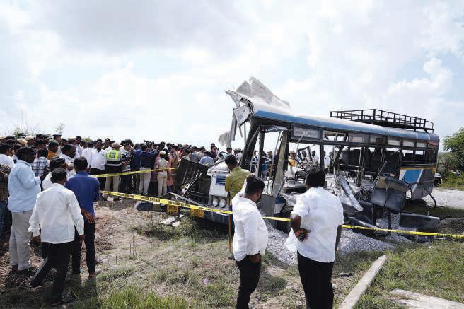 20 killed in bus-truck collision in Telangana