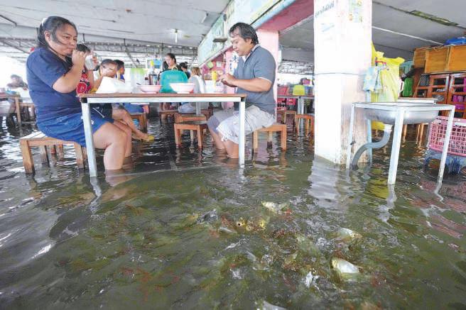 'Flooded restaurant' brings delight to diners