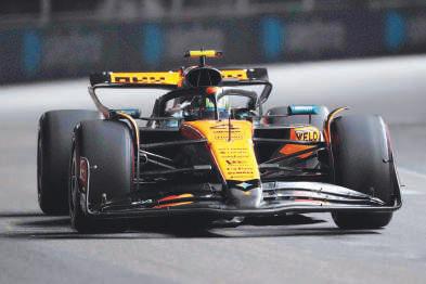 Norris finishes on top in red-flagged Las Vegas Grand Prix practice session