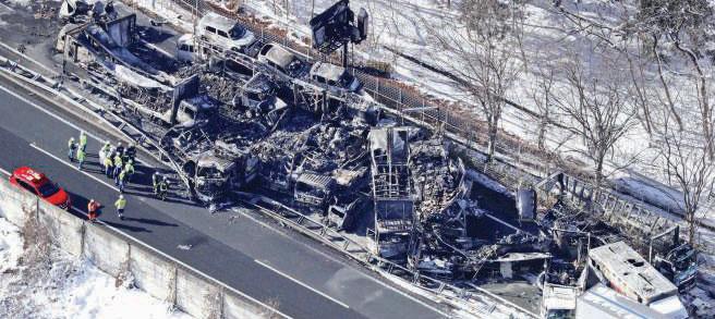 67-vehicle pileup claims two lives in Japan