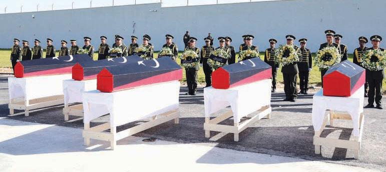 Libya holds funeral for top military officials