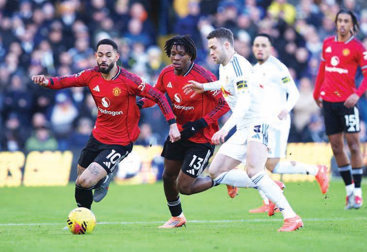 Cunha rescues Utd in Leeds draw, Wolves end longest win-less jinx