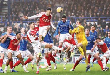 Martinelli hat-trick sends Arsenal past Portsmouth, Leeds rally to beat Derby