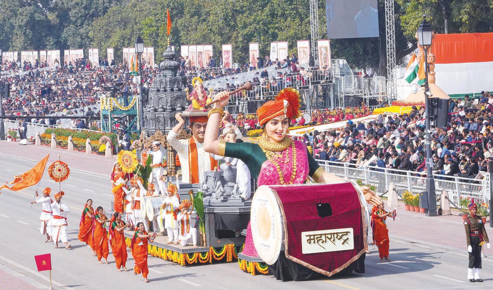 India displays military might on 77th R-Day