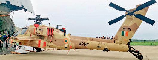 अमेरिका ने भारत को सौंपा तीन अपाचे हेलिकॉप्टरों का पहला जत्था
