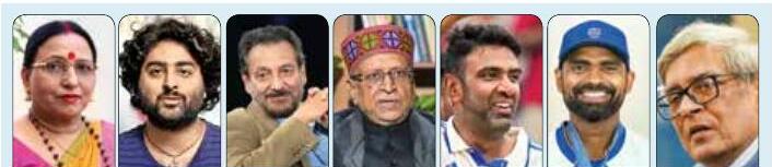 Sharda Sinha, Pankaj Udhas, Arijit Singh, cricketer Ashwin among those honoured