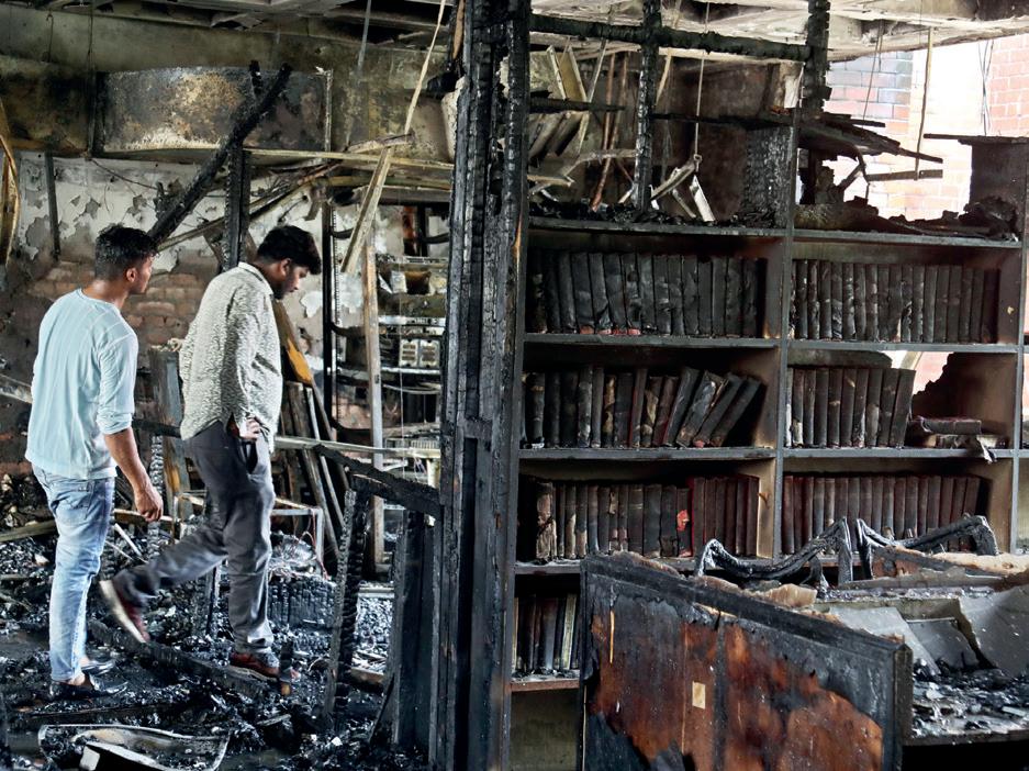 Blaze erupts at Guru Gobind Singh College library