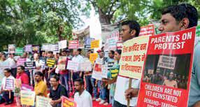 Unhappy over fee hike, parents of DPS Dwarka students stage protest