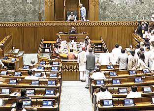 Oppn MPs tear, throw 'SIR' posters in bin as symbolic rejection of exercise