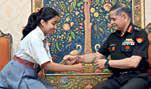 School students tie rakhi to COAS Gen Dwivedi