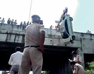 Car falls onto railway tracks, driver escapes with minor injuries: Police