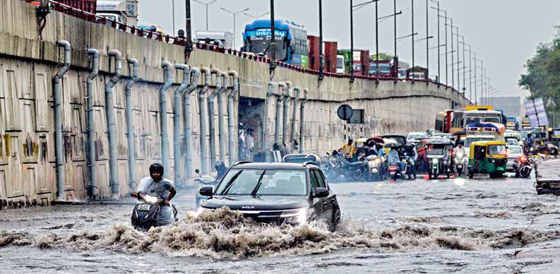 Cool relief, gridlocked and waterlogged