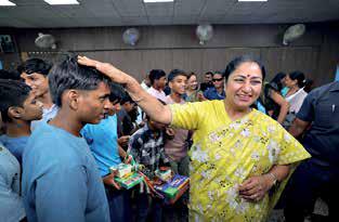 CM celebrates Diwali with children at DMRC home