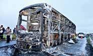 Bengaluru-bound bus catches fire in Andhra's Kurnool, 20 dead