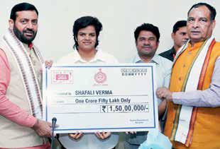 Haryana CM Saini honours World Cup champion Shafali Verma