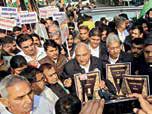 Haryana: Congress stages massive protest over National Herald case