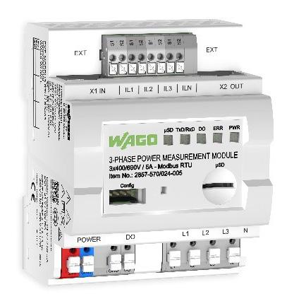 In-Cabinet Measurement in the Three-Phase Supply Network via WAGO 3-Phase Power Measurement Module