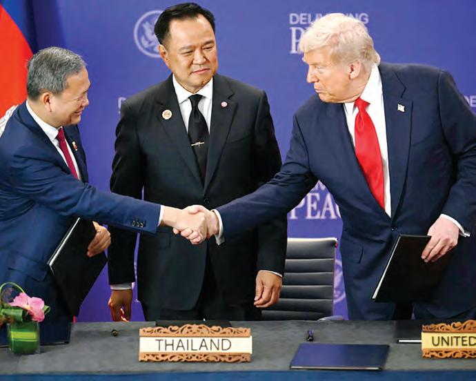 Trump attends ceasefire ceremony with Thailand and Cambodia during Malaysia visit