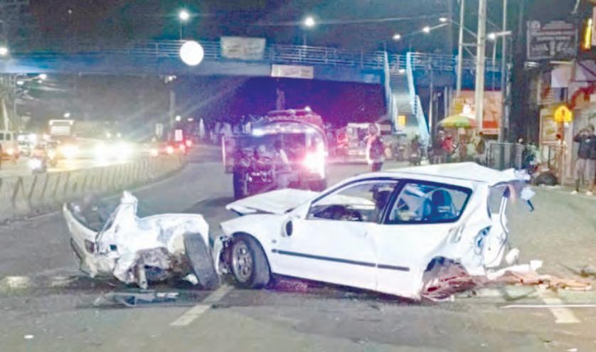 Car splits in half during high-speed crash in Taytay, 4 hurt