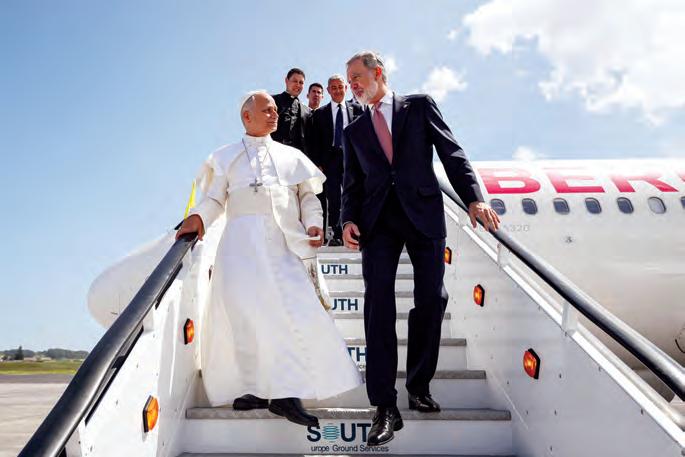 Pope Leo XIV's flight home from Spain was grounded so the king came to his aid