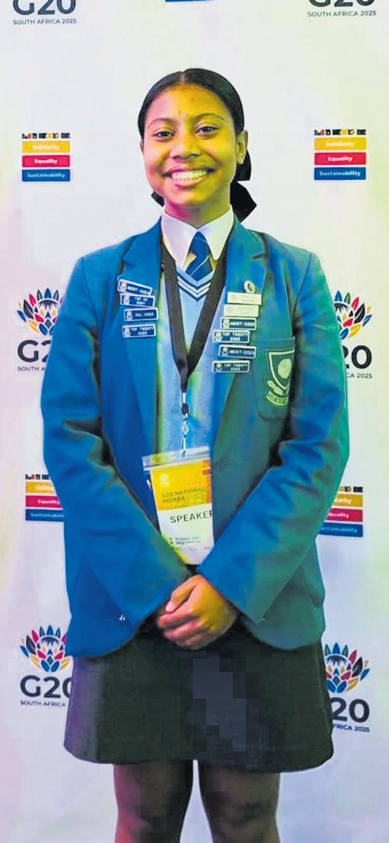Erin-Joy on stage at G20 Education