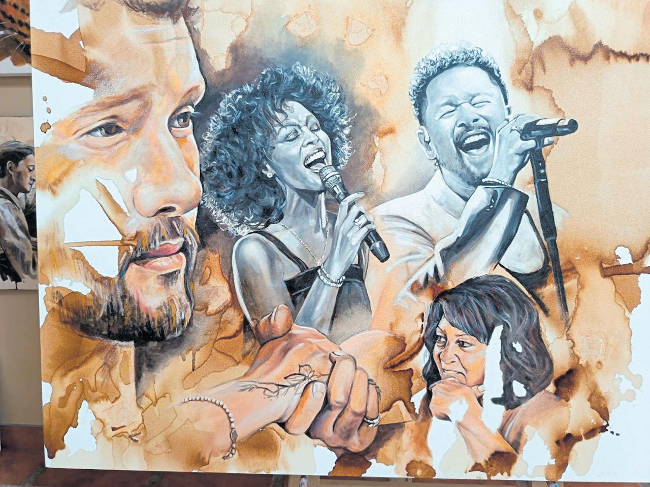 UK singer receives Kevin van Niekerk painting