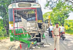 4 passengers, driver injured as ash tanker hits RTC bus