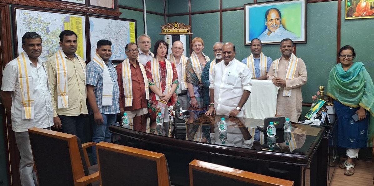 தேசிய சுற்றுலா மேலாண்மை நிறுவனம் சார்பில் பயிற்சி பட்டறை தூதுக்குழுவினர் அமைச்சர் லட்சுமி நாராயணனுடன் கலந்துரையாடல்