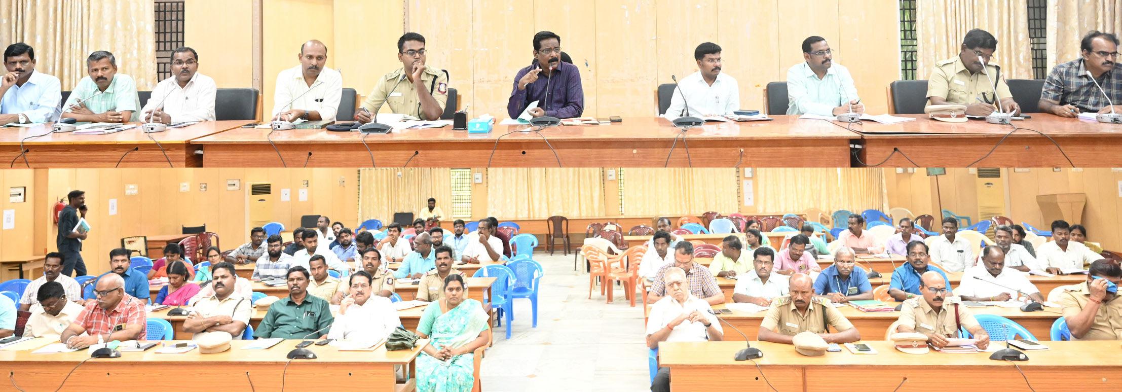 சித்ரா பௌர்ணமியை முன்னிட்டு மேற்கொள்ள வேண்டிய முன்னேற்பாடு பணி குறித்து ஆய்வு கூட்டம்