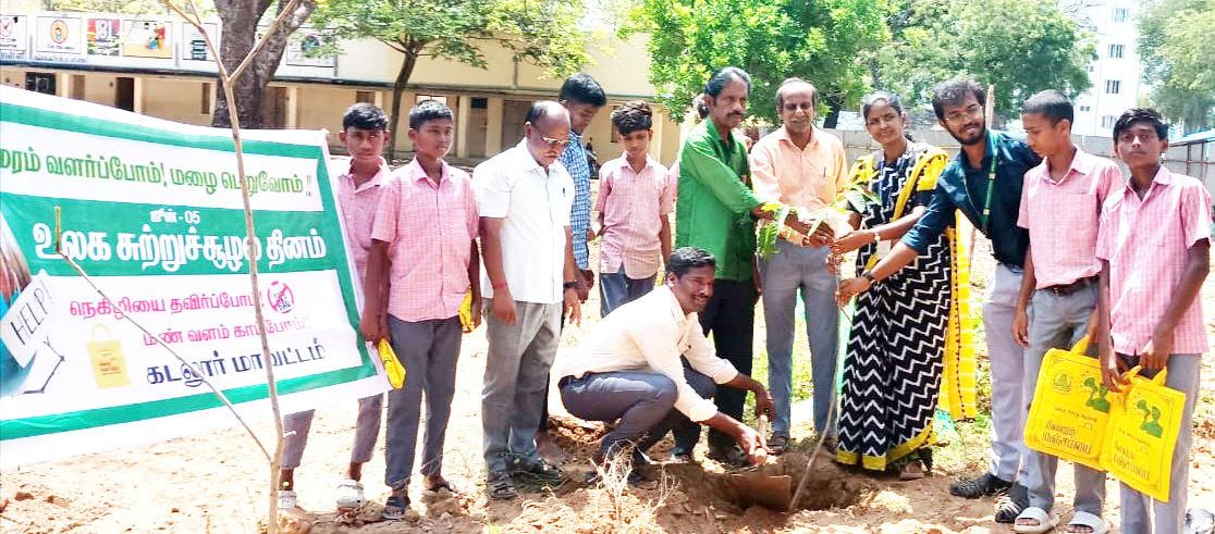 கடலூரில் சுற்றுச்சூழல் தின விழாவில் மரக்கன்று நடும் நிகழ்ச்சி