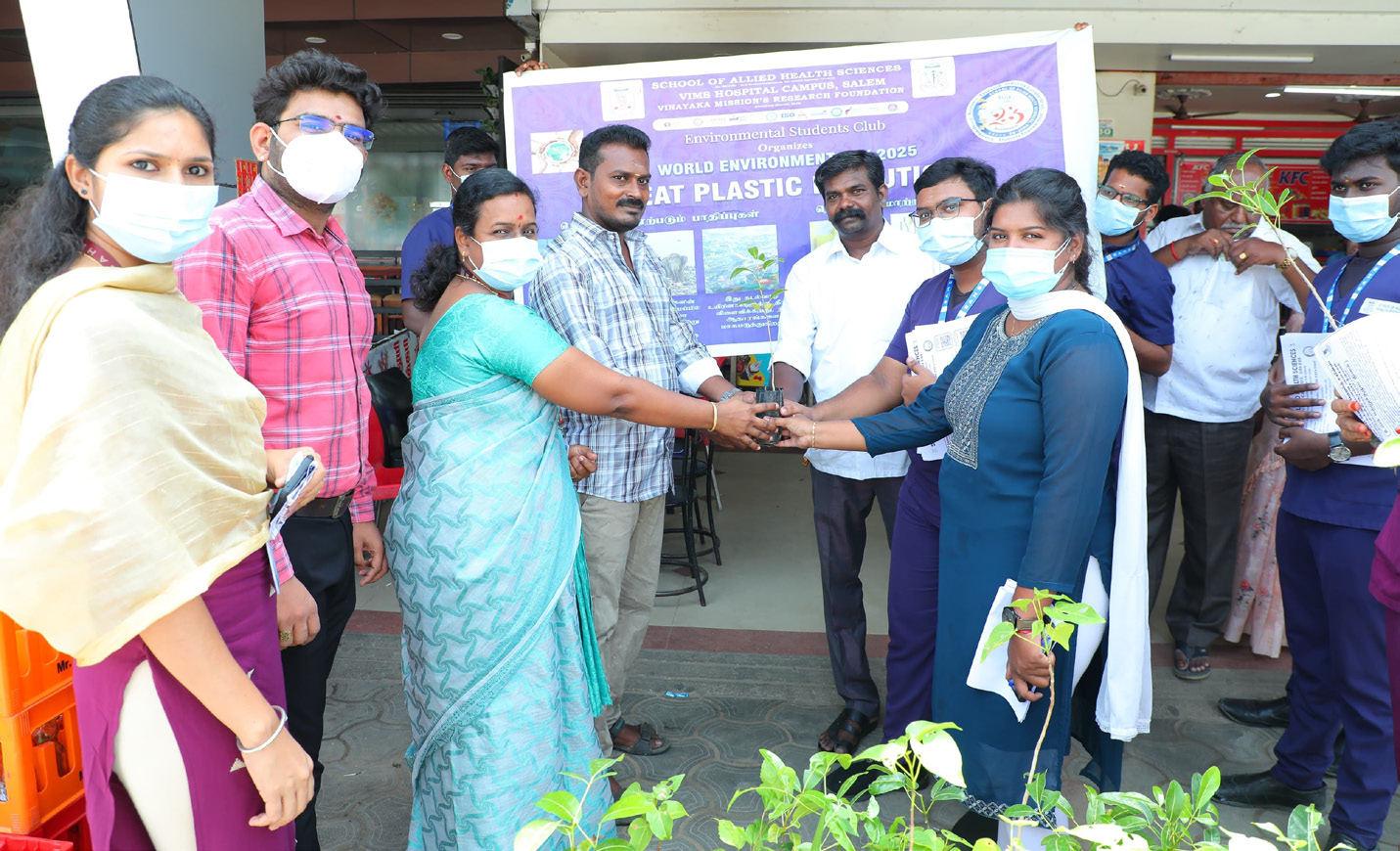 சேலம் விநாயகா மிஷன் அலைடு ஹெல்த் சயின்ஸ் கல்லூரியில் சுற்றுச்சூழல் தின விழிப்புணர்வு நிகழ்ச்சி