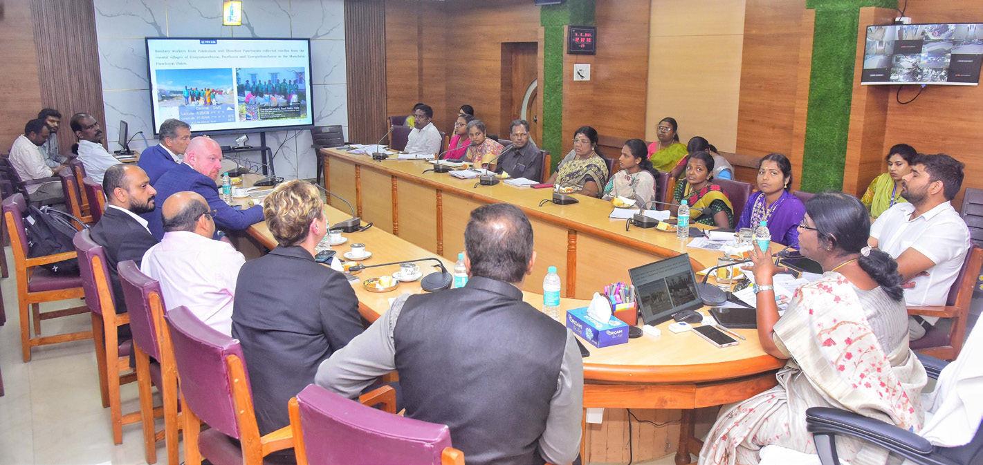 இந்திய கடல்சார் வல்லுநர் குழுவினர்களுடன் ஆட்சியர் அழகுமீனா கலந்தாய்வு