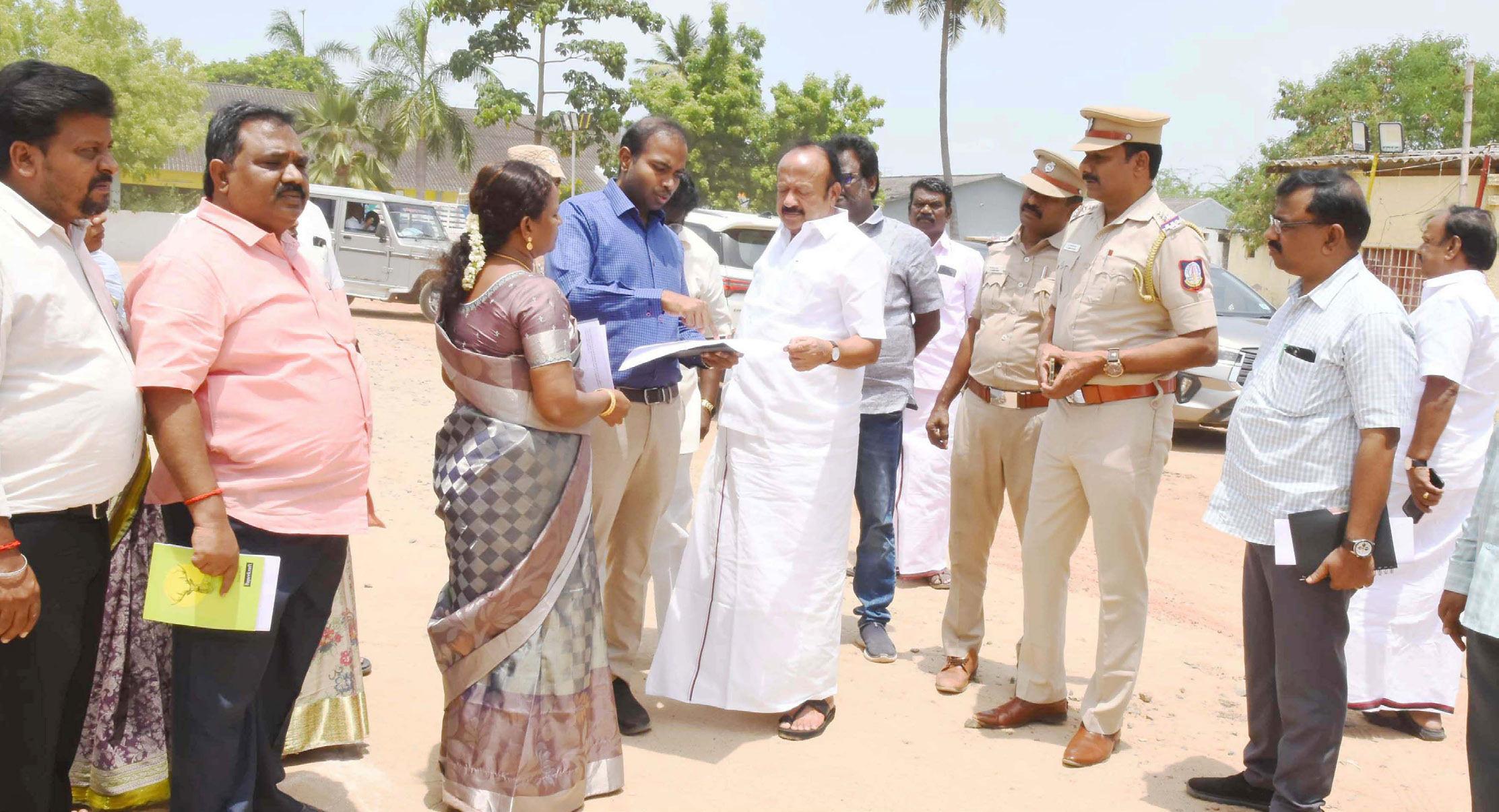 முதல்வர் கடலூர் வருகையை முன்னிட்டு முன்னேற்பாடு பணிகள் குறித்து அமைச்சர் ஆய்வு