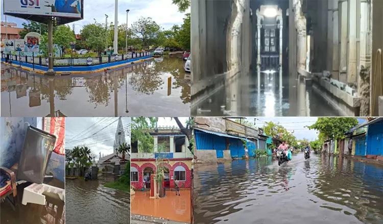 தூத்துக்குடி: வீடுகள், கோவிலுக்குள் புகுந்த மழைநீரால் மக்கள் அவதி- காயல்பட்டினத்தில் 15.4 செ.மீ. மழை பெய்தது