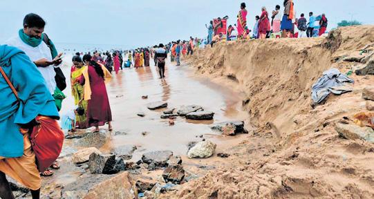 Bait arches constructed sans nod eat into beach near Tiruchendur temple