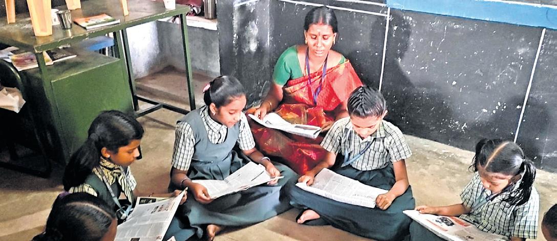 Pappakurichi Govt Schoolkids Make Newspaper Reading a New Holiday Habit