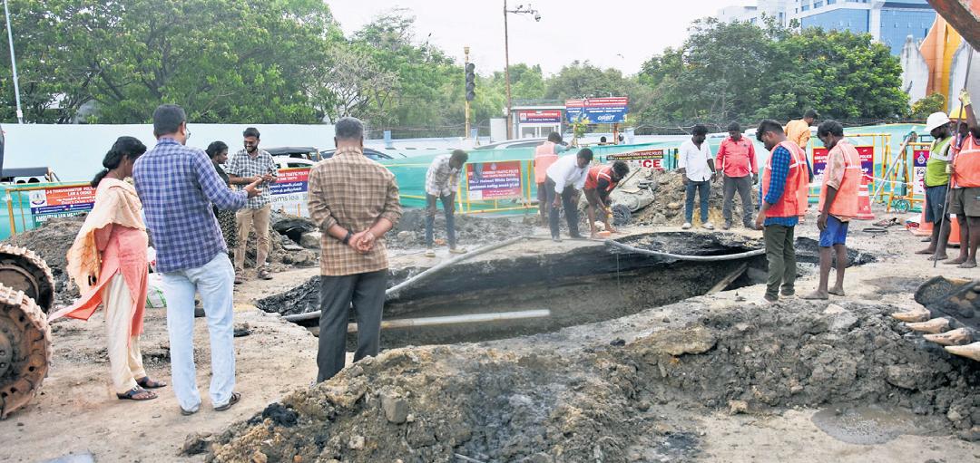 Leak in Sewage Pipe Likely Cause of Cave-in, Road to Be Usable Today