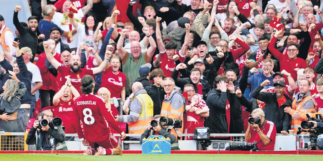 Szoboszlai's stunner in Liverpool's big win