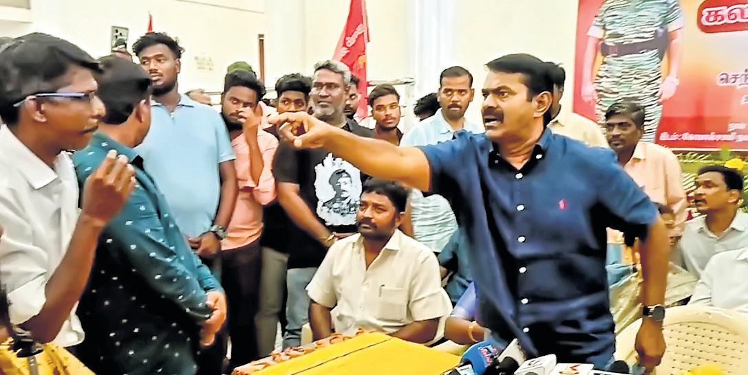 NTK leader Seeman loses cool, abuses journo at press meet; booked