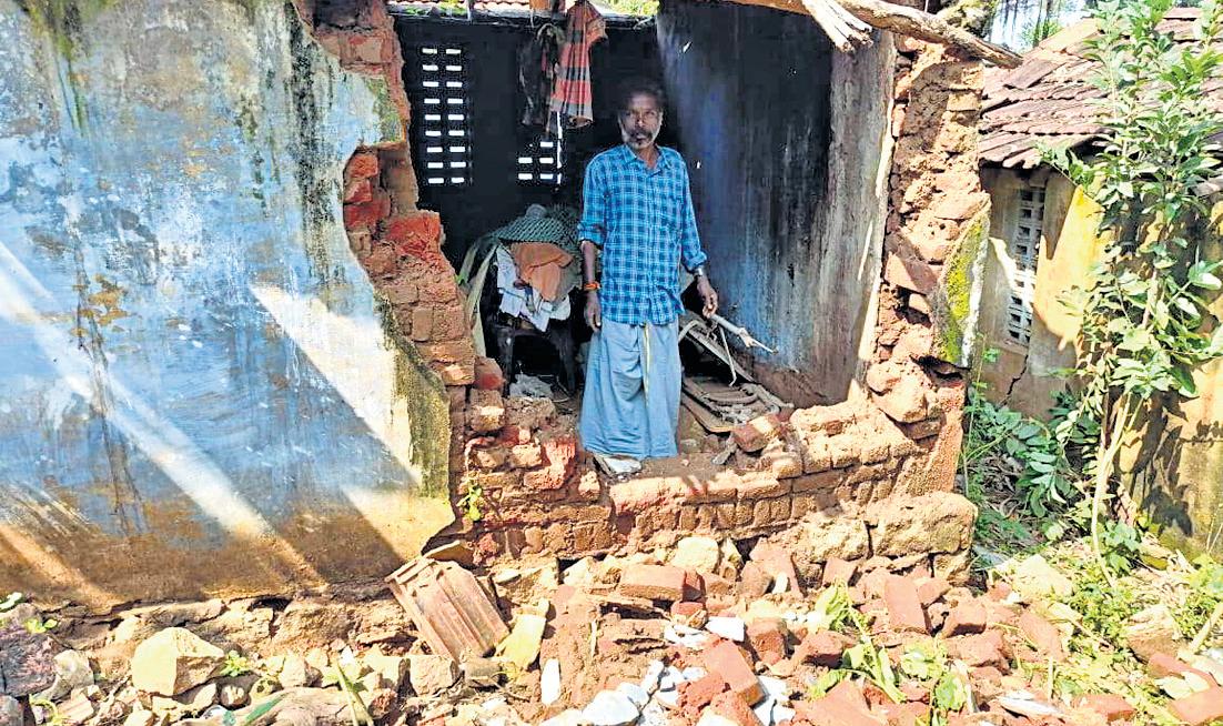 Houses damaged due to rain, tribals want govt to build new dwellings