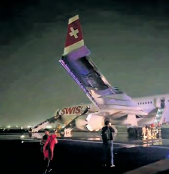 4 hurt amid rescue after fire on Swiss jet in Delhi
