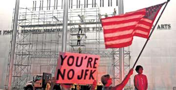 Workers strip Trump's name from Kennedy Center after ruling