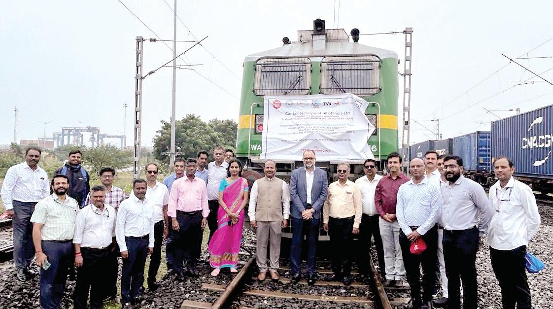 ஜோலார்பேட்டையிலிருந்து காமராஜர் துறைமுகத்துக்கு நேரடி சரக்கு பெட்டக ரயில் போக்குவரத்து தொடக்கம்