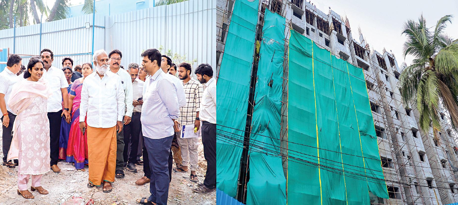 கொளத்தூர் தொகுதி கட்டுமானப் பணிகள்; அமைச்சர் பி.கே.சேகர்பாபு ஆய்வு