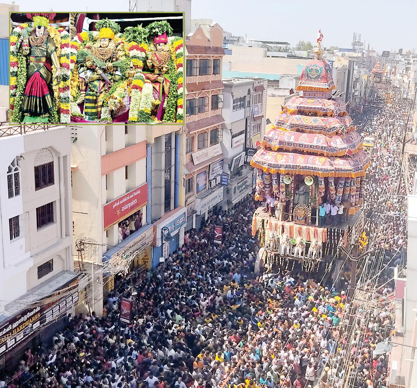 மதுரை மீனாட்சி சுந்தரேசுவரர் கோயில் தேரோட்டம்