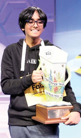 அமெரிக்க ஸ்பெல்லிங் பீ போட்டி: இந்திய வம்சாவளி மாணவர் ஃபைசான் சாகி சாம்பியன்